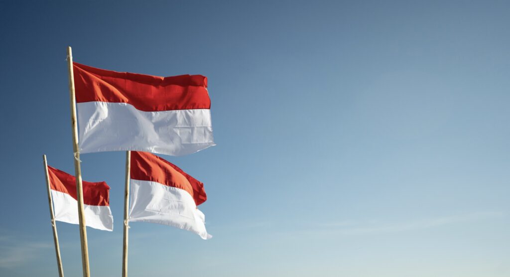 Three Indonesian flags