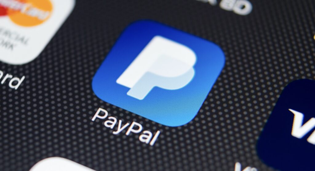 Close-up of PayPal app icon