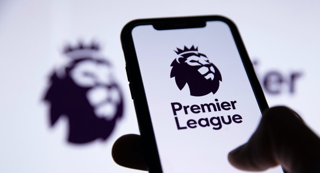 Premier League logo on smartphone