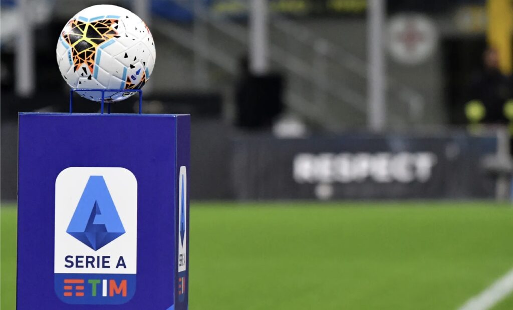 Official Serie A ball on stand