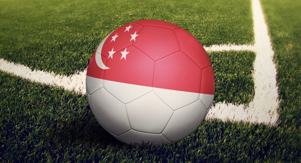 Singapore flag on football