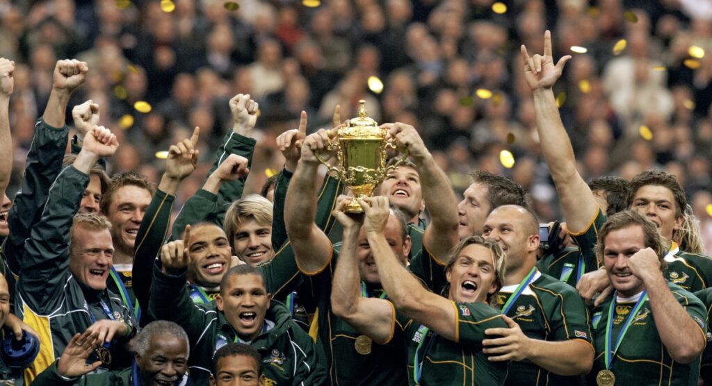 South Africa celebrating 2019 Rugby World Cup win South Africa celebrating 2019 Rugby World Cup win