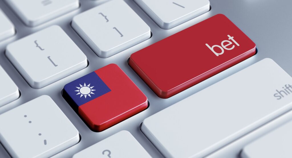 Flag of Taiwan and bet key on computer