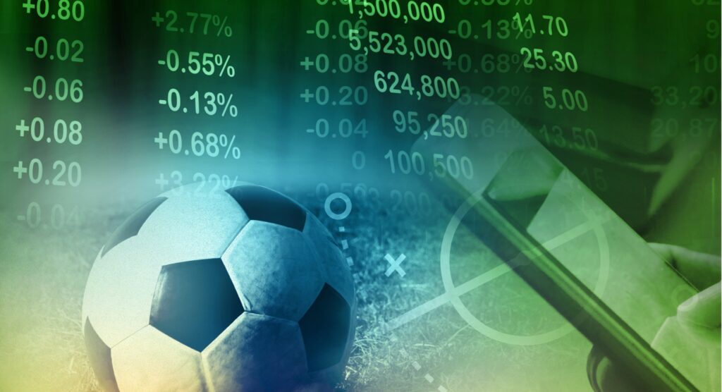 Football, smartphone and betting odds blended together