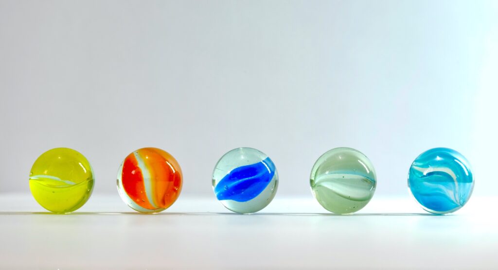 Five marbles in a row