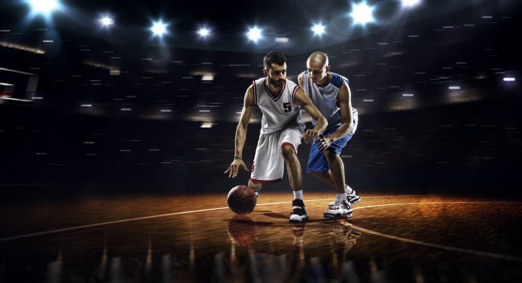 Two basketball players