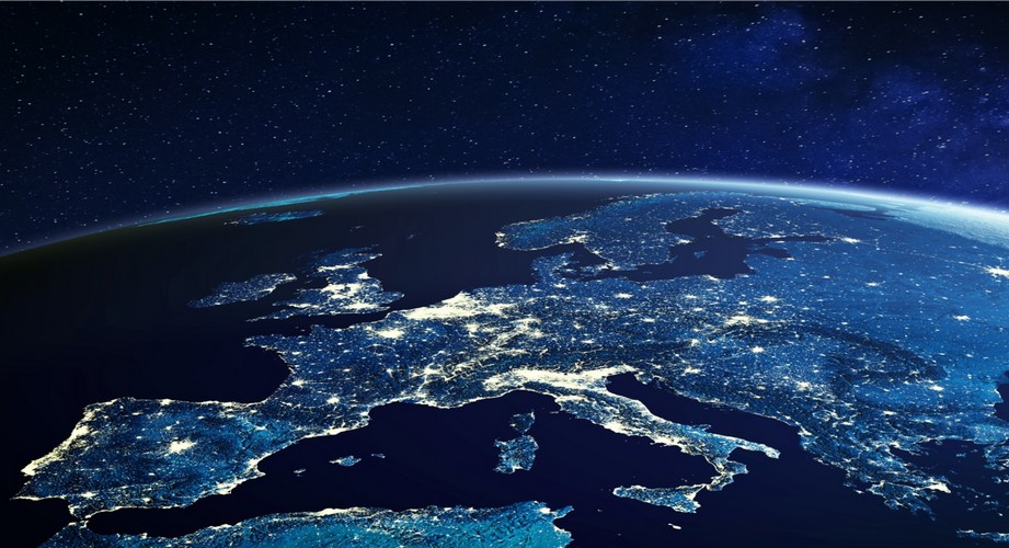 Blick auf Europa aus dem Weltraum