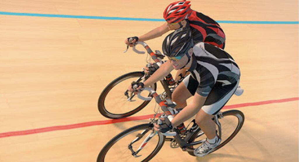 Virtual cyclists during a race
