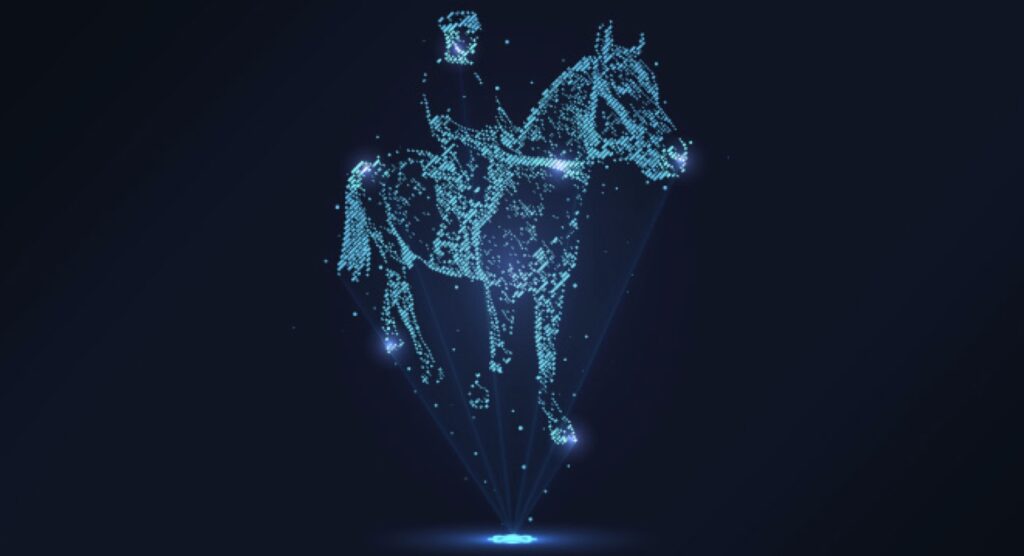 Horse and jockey hologram