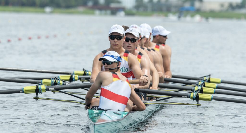 German rowing team during race