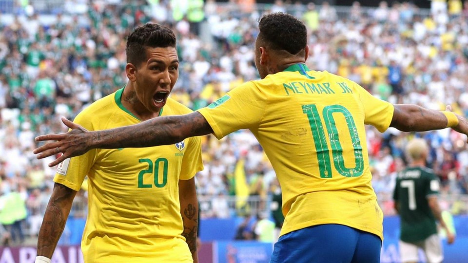 Brazil scored twice in the second half to beat Mexico