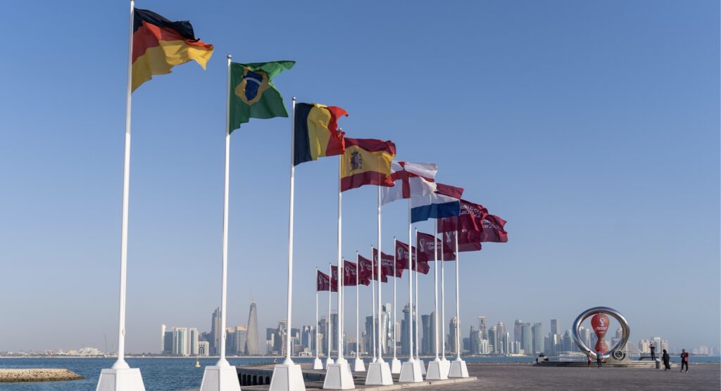 2022 FIFA World Cup Countdown Clock on Doha's corniche