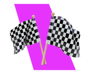Crossed chequered flags