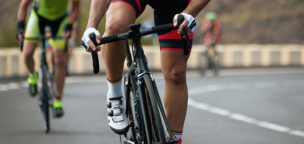 Cyclists with racing bikes during the cycling road race
