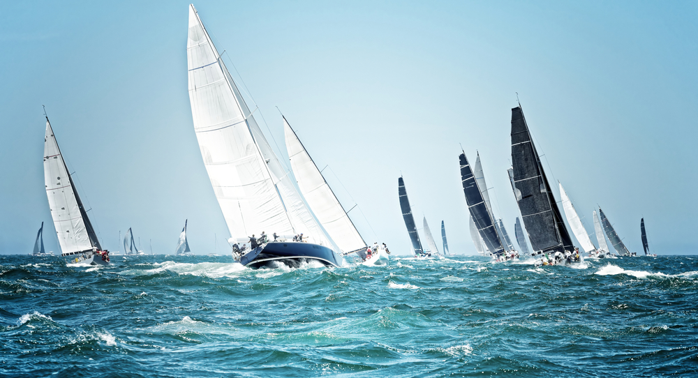 Sailing boats in race Sailing boats in race