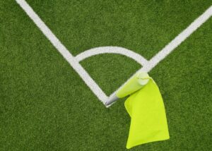 The corner quadrant on a soccer pitch