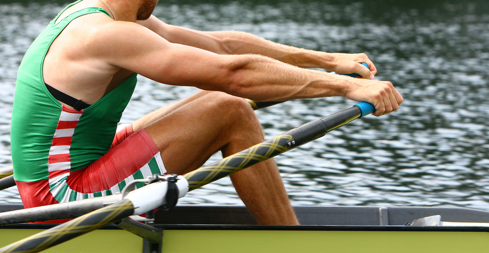 Male rower rowing